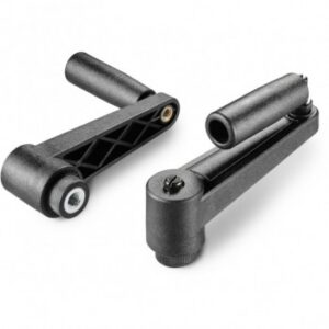 Indexed Crank Handle With Threaded Insert and Revolving and Folding Handle