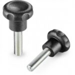 Solid 6 Lobe Knob With Male Threaded Stud