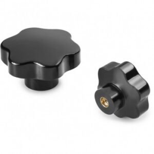 Duroplast Solid Lobed Knob With Threaded Bore Insert
