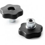 Solid 6 Lobe Handwheel With Steel Hub and Right Through Threaded Hole