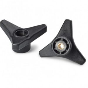 Solid 3 Lobe Handwheel With Female Right Through Threaded Insert - Hollow Hub Version