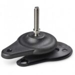 Lateral Ground Fixing Mounting Foot With Steel Threaded Stem (type A) and Joint With Ball R12,4 + Anti-slip Base
